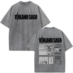 Vintage Washed Anime Vinland Saga Manga Thorfinn Karlsefni T Shirt Men's Women Summer Fashion Casual O-Neck Oversized T-shirts