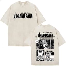 Vintage Washed Anime Vinland Saga Manga Thorfinn Karlsefni T Shirt Men's Women Summer Fashion Casual O-Neck Oversized T-shirts