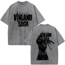 Vintage Washed Anime Vinland Saga Manga Thorfinn Karlsefni T Shirt Men's Women Summer Fashion Casual O-Neck Oversized T-shirts