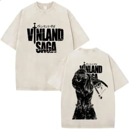 Vintage Washed Anime Vinland Saga Manga Thorfinn Karlsefni T Shirt Men's Women Summer Fashion Casual O-Neck Oversized T-shirts