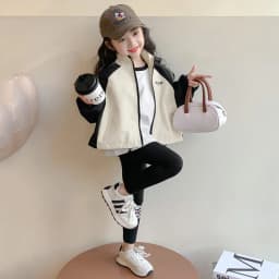 Kids Girls Spring Windbreaker Jackets Colorblocking Trench Zipper Coats Autumn Children Casual Clothes Baseball Outerwear 2-10 Y