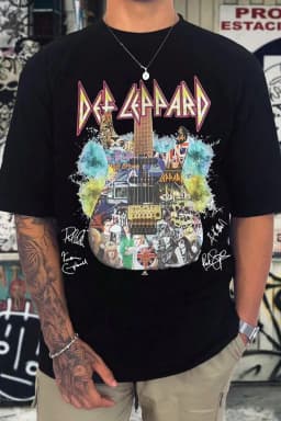Def Leppard Band TShirt Mens Womens Cotton Tees Summer Casual Short Sleeve Round Neck Clothing Loose Trend Unisex Tee
