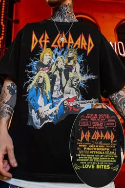Def Leppard Band TShirt Mens Womens Cotton Tees Summer Casual Short Sleeve Round Neck Clothing Loose Trend Unisex Tee