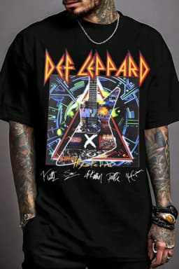 Def Leppard Band TShirt Mens Womens Cotton Tees Summer Casual Short Sleeve Round Neck Clothing Loose Trend Unisex Tee