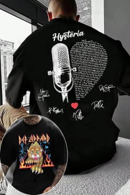 Def Leppard Band TShirt Mens Womens Cotton Tees Summer Casual Short Sleeve Round Neck Clothing Loose Trend Unisex Tee