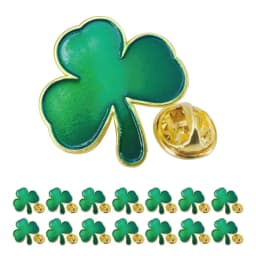 5/10/50/100 Pcs St. Patrick's Day Shamrock Pins Green Enamel Three Leaf Clover Lapel Pin Ireland Irish Souvenir Gift Bulk
