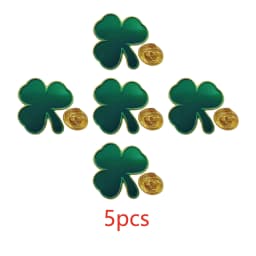 5/10/50/100 Pcs St. Patrick's Day Shamrock Pins Green Enamel Three Leaf Clover Lapel Pin Ireland Irish Souvenir Gift Bulk