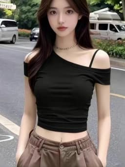 Red Off Shoulder Short Sleeve Tee Women Slim Fit One shoulder T shirt Sexy Thin Strap Crop Top Spring Summer Outerwear
