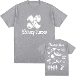 Y2k Fashion Top 2026 Beautiful Mind Xdinary Heroes Korean Boys' Band Short Sleeve Graphic Print T Shirt Summer New Tops Unisex