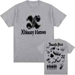 Y2k Fashion Top 2026 Beautiful Mind Xdinary Heroes Korean Boys' Band Short Sleeve Graphic Print T Shirt Summer New Tops Unisex