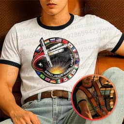 Project Hail Mary Ringer Tees Mission Patch Sci Fi Novel Fan Tshirt Retro Space Graphic Tee Ryan Gosling Wear Fans Men's T-shirt