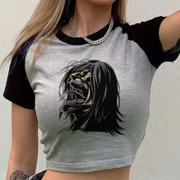 Attack on Titanic cropped top women goth graphic anime grunge japan shirt graphic cutecore jojifuku party meme