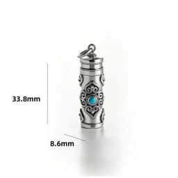 Ethnic Style Relief Vajra Pestle Necklace For Men Jewelry Blessing Gau Buddhist Scripture Box Pendant Male Choker Accessories