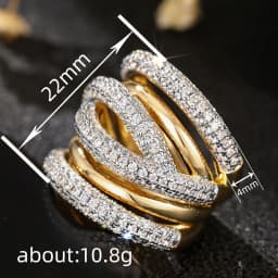 Huitan Cross Design Women Ring Full Shining CZ Gorgeous Two Tone Accessories for Wedding Party Fashion Lady Noble Jewelry Gift