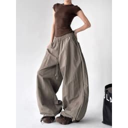 ZHIZOU Women's Gray Sweatpants Baggy Patchwork Pants Harajuku Aesthetic 2000s Style Y2k Vintage Oversize Hip Hop Trousers Summer