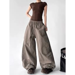 ZHIZOU Women's Gray Sweatpants Baggy Patchwork Pants Harajuku Aesthetic 2000s Style Y2k Vintage Oversize Hip Hop Trousers Summer