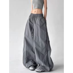 ZHIZOU Women's Gray Sweatpants Baggy Patchwork Pants Harajuku Aesthetic 2000s Style Y2k Vintage Oversize Hip Hop Trousers Summer