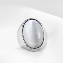 Oval Cat Eye Stone Stainless Steel Ring Gold Silver Plated Multi-color Statement Ring for Women Men