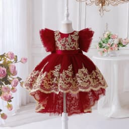 Toddler Baptism Party Baby Girl Dress Elegant Tulle 1st Birthday Wedding Princess Evening Dresses Girls Bridesmaids Prom Costume