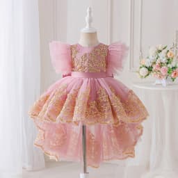 Toddler Baptism Party Baby Girl Dress Elegant Tulle 1st Birthday Wedding Princess Evening Dresses Girls Bridesmaids Prom Costume