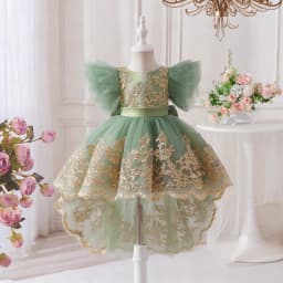Toddler Baptism Party Baby Girl Dress Elegant Tulle 1st Birthday Wedding Princess Evening Dresses Girls Bridesmaids Prom Costume