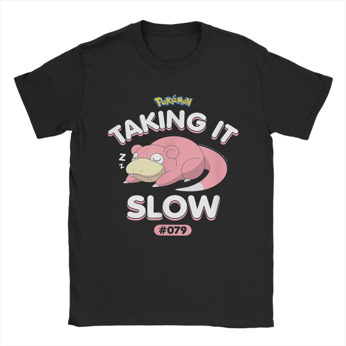 Pokemon Anime Slowpoke Taking It Slow Printed T-shirt Summer Men's and Women's Trendy Loose Casual Y2K Short Sleeve 2026 New