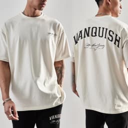 2026 new Men's Gym Inspired Cotton T-shirt Oversized Letter Graphic Short Sleeve Casual Tops