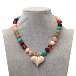 Fashion Acrylic Oval Round Beads Heat Pendant Necklace Boho Irregular Geometric Beaded Choker Necklaces New Party Jewelry Gifts