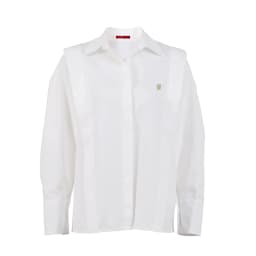 CH A Ladies' Casual Cotton Top with Embroidery and Long Sleeves - Perfect for Daily Office Wear.