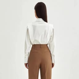 CH A Ladies' Casual Cotton Top with Embroidery and Long Sleeves - Perfect for Daily Office Wear.