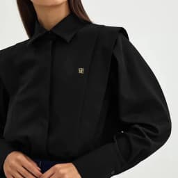 CH A Ladies' Casual Cotton Top with Embroidery and Long Sleeves - Perfect for Daily Office Wear.