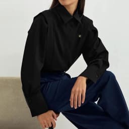 CH A Ladies' Casual Cotton Top with Embroidery and Long Sleeves - Perfect for Daily Office Wear.