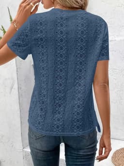 Women's Summer New Round-Neck Lace-Up Short Sleeve T-Shirt, Casual Versatile Solid Color Loose Fit Slimming Top
