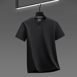 Men's Soft Fabric Henley Neck T Shirt With Three Button Detail Short Sleeve Casual And Comfortable Top