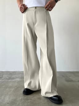 Men's High Waist Wide Leg Suit Pants Casual Loose Straight Leg Dress Pants Formal Business Streetwear Black Trousers S-2XL 1 Pie