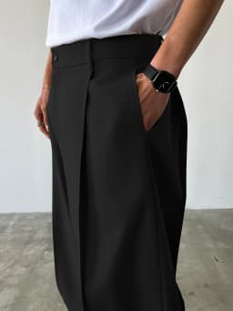Men's High Waist Wide Leg Suit Pants Casual Loose Straight Leg Dress Pants Formal Business Streetwear Black Trousers S-2XL 1 Pie