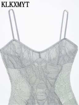 KLKXMYT Women Lace Patchwork Bodysuit Thin Strap Slim Fit Camisole Tops Summer Translucent Sexy Jumpsuit Party Clubwear