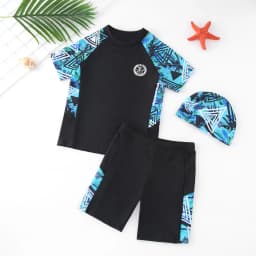 Children's Swimwear: Boys' Plus Size Professional Quick-Dry Training Swimsuit, Teenage Separate Swim Trunks, Swimwear Sets