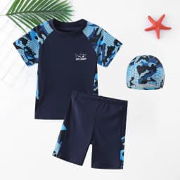 Children's Swimwear: Boys' Plus Size Professional Quick-Dry Training Swimsuit, Teenage Separate Swim Trunks, Swimwear Sets