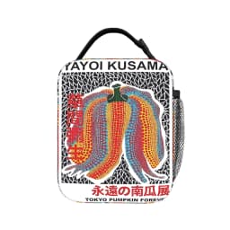 Yayoi Kusama Abstract Face Lunch Bag Japanese Artist Fun Lunch Box For Men Travel Cooler Bag Waterproof Thermal Tote Handbags