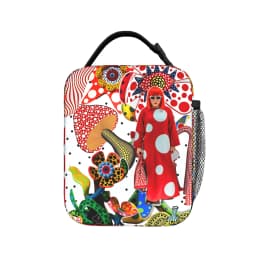 Yayoi Kusama Abstract Face Lunch Bag Japanese Artist Fun Lunch Box For Men Travel Cooler Bag Waterproof Thermal Tote Handbags