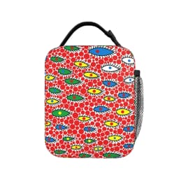 Yayoi Kusama Abstract Face Lunch Bag Japanese Artist Fun Lunch Box For Men Travel Cooler Bag Waterproof Thermal Tote Handbags