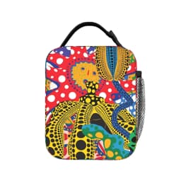 Yayoi Kusama Abstract Face Lunch Bag Japanese Artist Fun Lunch Box For Men Travel Cooler Bag Waterproof Thermal Tote Handbags