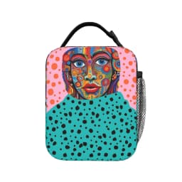 Yayoi Kusama Abstract Face Lunch Bag Japanese Artist Fun Lunch Box For Men Travel Cooler Bag Waterproof Thermal Tote Handbags