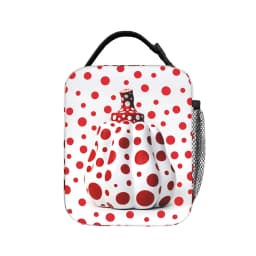 Yayoi Kusama Abstract Face Lunch Bag Japanese Artist Fun Lunch Box For Men Travel Cooler Bag Waterproof Thermal Tote Handbags