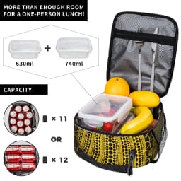 Yayoi Kusama Abstract Face Lunch Bag Japanese Artist Fun Lunch Box For Men Travel Cooler Bag Waterproof Thermal Tote Handbags