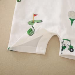 Summer Neutral Baby Car Flag Golf Club Print Short Sleeve Jumpsuit Short Climb