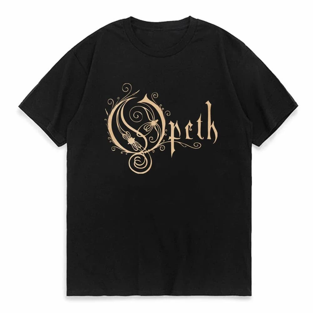 Vintage Progressive Death Metal Band Print T-shirt for Men Women Fashion Opeth Band Short Sleeved Tees 100% Cotton Streetwear