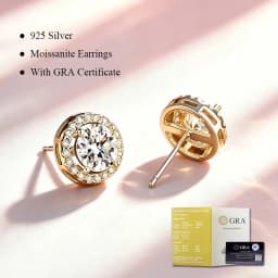 0.5ct 1.0ct 2.0ct Moissanite Earrings 925 Silver with GRA Certificate Pass Diamond Tester Fashionable Wedding Jewelry Gift