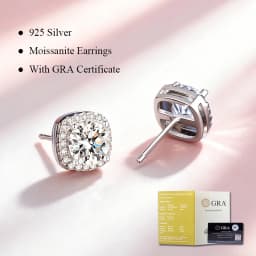 0.5ct 1.0ct 2.0ct Moissanite Earrings 925 Silver with GRA Certificate Pass Diamond Tester Fashionable Wedding Jewelry Gift